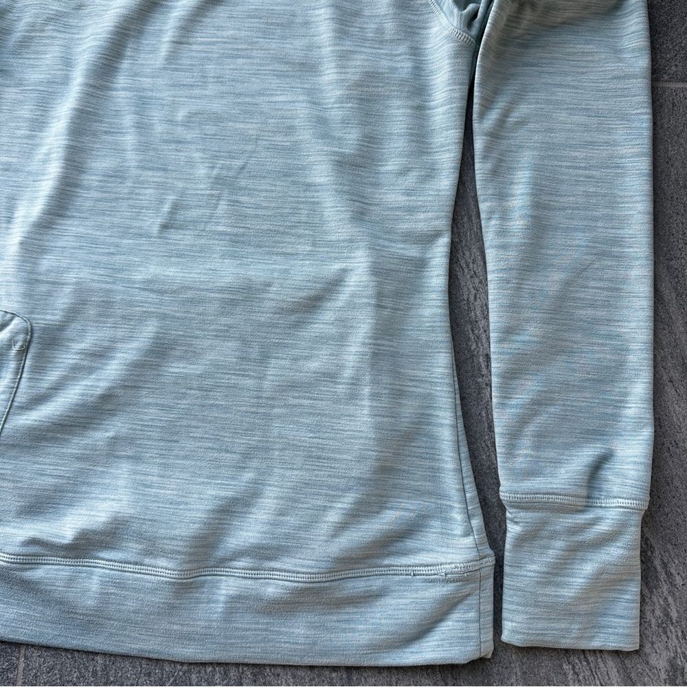 EUC Kyodan Pullover Heather Green Funnel Neck Thumbholes Zip Pockets Small - Picture 12 of 15